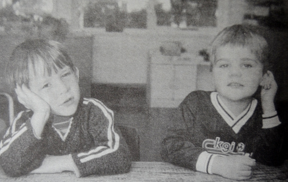 Oscar Burk & Michael Lane contemplate another 16 years of school 1999 Bray People