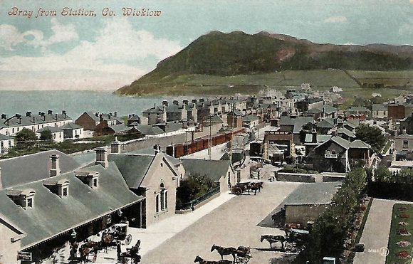 Bray From Station vintage postcard colorised