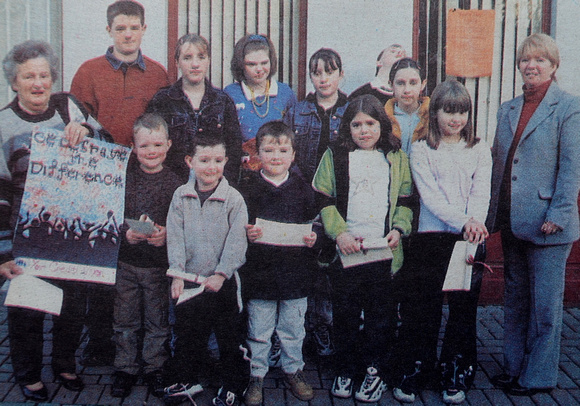 Greystones Credit Union's art competition winners with Beatrice Gunning & Dee Archer 1999 Bray People