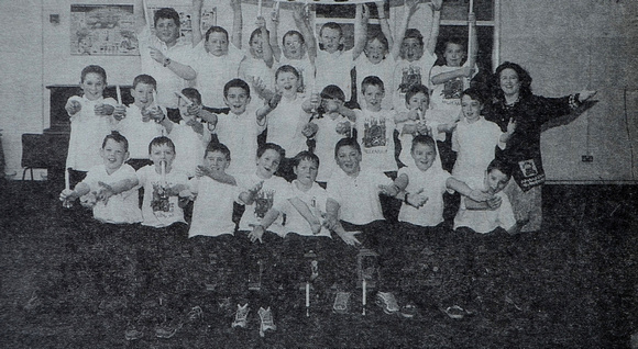 St Joseph's boys take part in the Hallelujah Millenium Concert at the Point 1999 Bray People