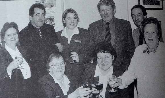 Credit Union Day celebrations with Margaret Goodfello, Eilish Kenna, Kath Gummerson, Brian Douglas, Sarah Messitt, Mike Conroy, James Kelly & Beatrice Gunning 1999 Bray People