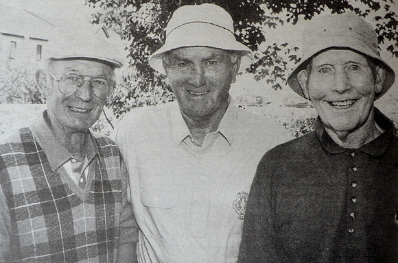 Greystones Golf Club members Brendan Athey, John Molloy & Alec O'Driscoll 1999 Bray People
