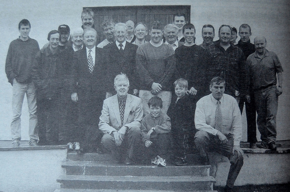 Members and workers outside the new club house at Newtownmountkennedy 1999 Bray People