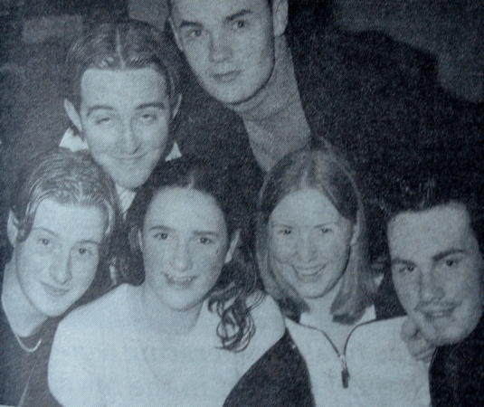 At Club Life's Motion Band gig were Paul O'Keeffe, Gareth Reynolds, Gary Murphy, Michael Sammon, Niamh Jordan & Aoife Minto 1999 Bray People