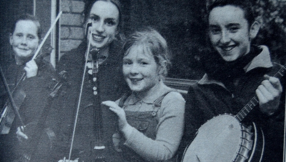 Suzanne Tutty, Aoife Britton, Aoife Kelly & T.J. Gilroy at the Greystones Fleadh Ceoil 1999 Bray People