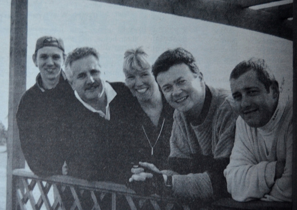 Laurence's fundraiser at Charlesland Golf Club with Brian O'Sullivan, Derek Carolan, Ann Cafferty, Ronan Flanagan and Philip O'Sullivan 1999 Bray People