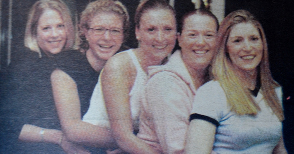 Partying at the Glenview are Michelly Molloy, Nikki Proger, Janine Kennedy, Rachel Harris & Claire Heffernan 1999 Bray People