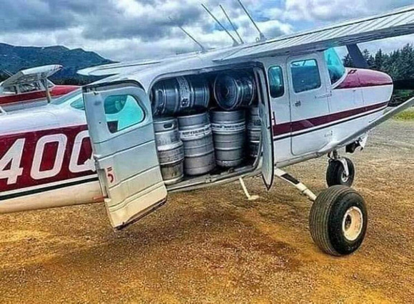 beer kegs plane smuggle flight festival holiday northern ireland shopping