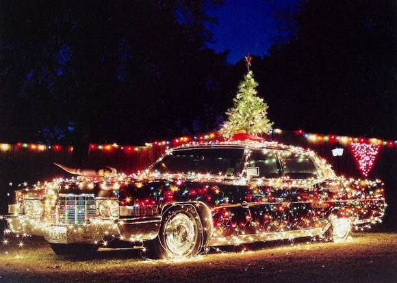 christmas vintage car vehicle lights