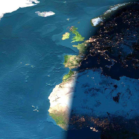 ireland europe day night cosmos aerial nasa light