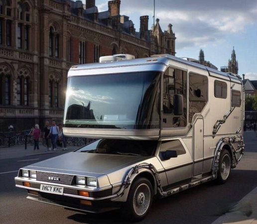 RV Campers holiday back to the future delorean sci-fi