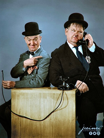 telecommunications phones mobiles laurel & hardy comedy vintage gottfried