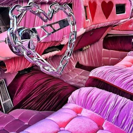 valentine's car drive heart barbie pink customised classic