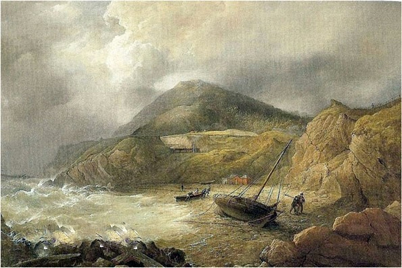 Naylor's Cove 1868 painting entitled Bray Head by Ricard Brydges Beechey