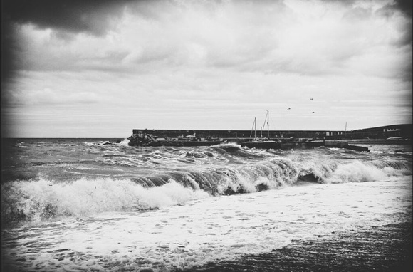 Ye Olde Greystones Harbour Waves Bye-Bye. Pic Shay Murphy