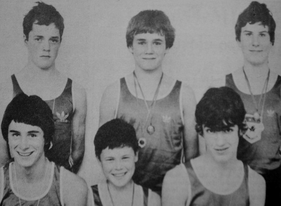 Greystones Athletic Club with Peter Garvey, John Byrne, Fiacrha O'Suilleabhain, Ian Ryan, Derek Lidy & Cillian Morrissey 1984 (800x588)