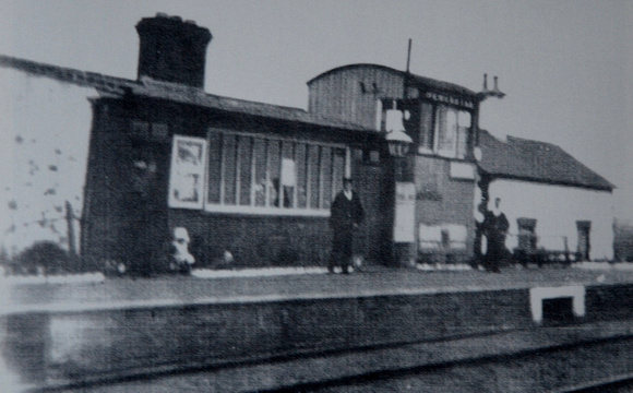 Newcastle main station building, with waiting room, signal-box and station master's house