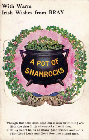 Vintage 12 View Foldout Bray Postcard. Source ebay 16APR20 Shamrock Paddy's Day