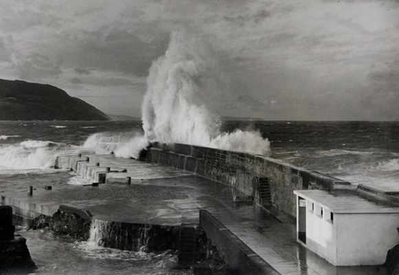 Greystones Pier Gets A Lash. Pic Derek Paine early 1960s
