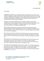 Dr Tony Holohan's Letter To Greystones Schools