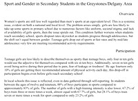Sport and Gender in Secondary Students in the Greystones/Delgany Area Amy Kenned