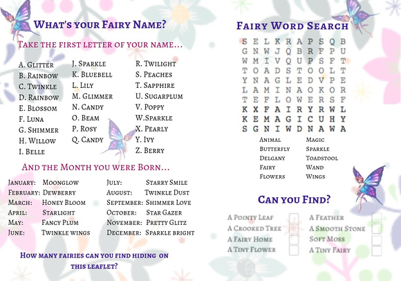 Delgany Fairy Trail Worksheet