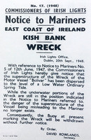 Photo No.9 - Commissioners of Irish Lights Notice 1948 about the wreck